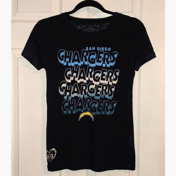 NFL San Diego Los Angeles Chargers Lot of 2 T Shirts M (8-10) & L (14) - Picture 1 of 13